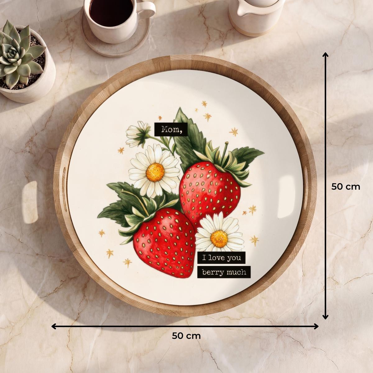 TABLETT Erdbeeren - Gänseblümchen - Zitat - Sterne 50x50 cm - Multicolor, Holz (50/5/5cm) - OnlyWow