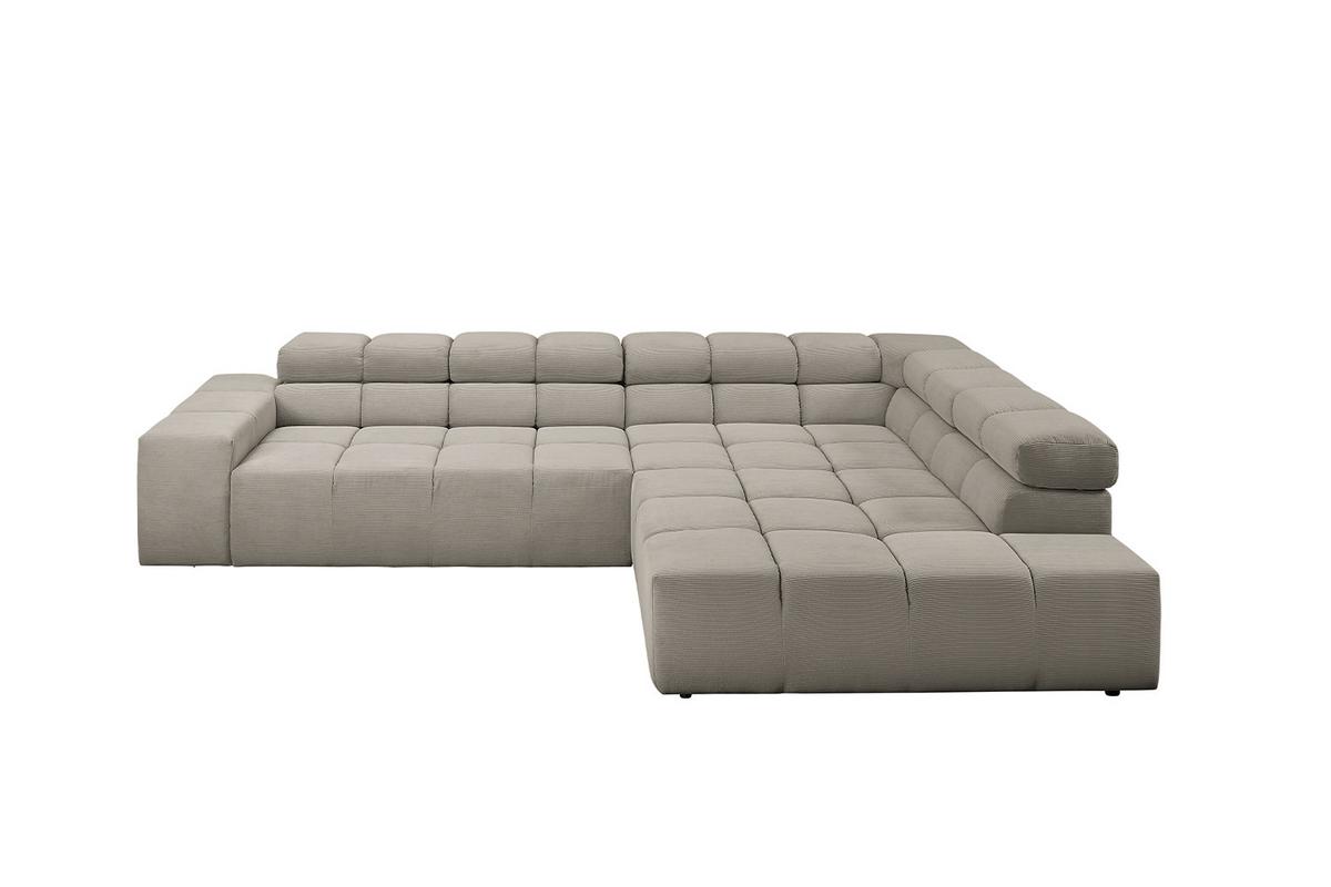 ECKSOFA NEVADA Grau Cord - Schwarz/Grau, Kunststoff/Textil (319/215cm) - KAWOLA