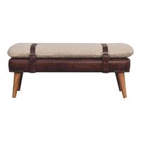 BANK Bouclé, Mahagoni - Braun, Holz (90/40/35cm) - Artisan Furniture