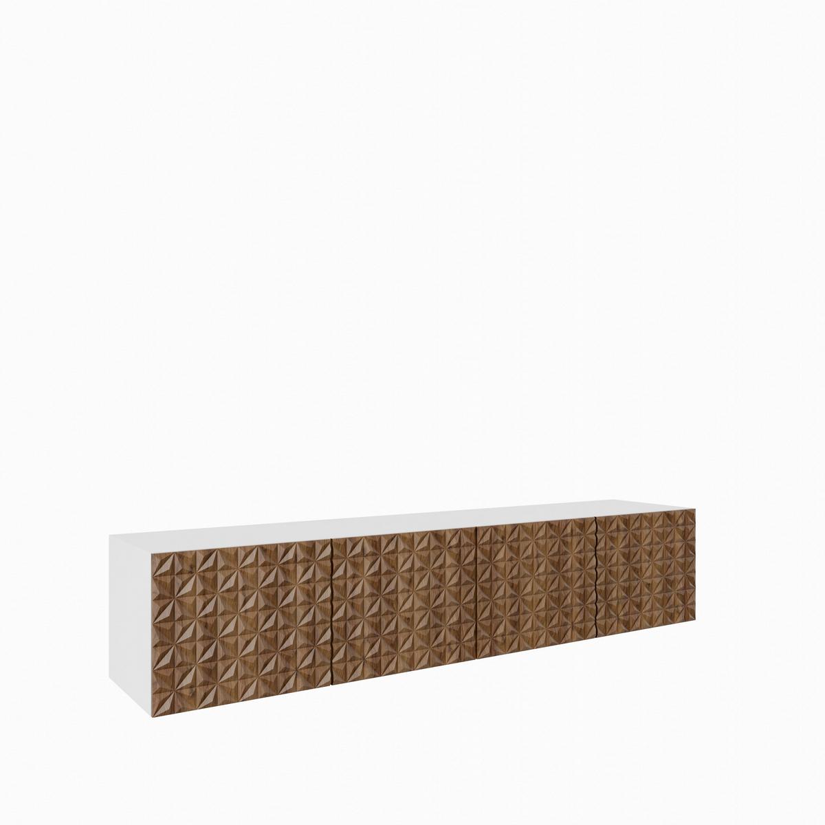 LOWBOARD ROVA 200/41/40 cm, Hängender TV-Schrank Weiß / Eichefarben - Eichefarben/Braun, Holzwerkstoff (200/41/40cm) - MASSENO