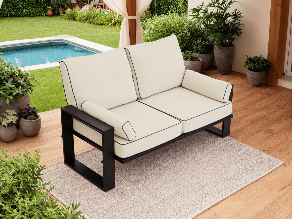 LOUNGESOFA Elba 2 Sitzer - Beige - Beige, Textil (150/90/87cm) - MKS