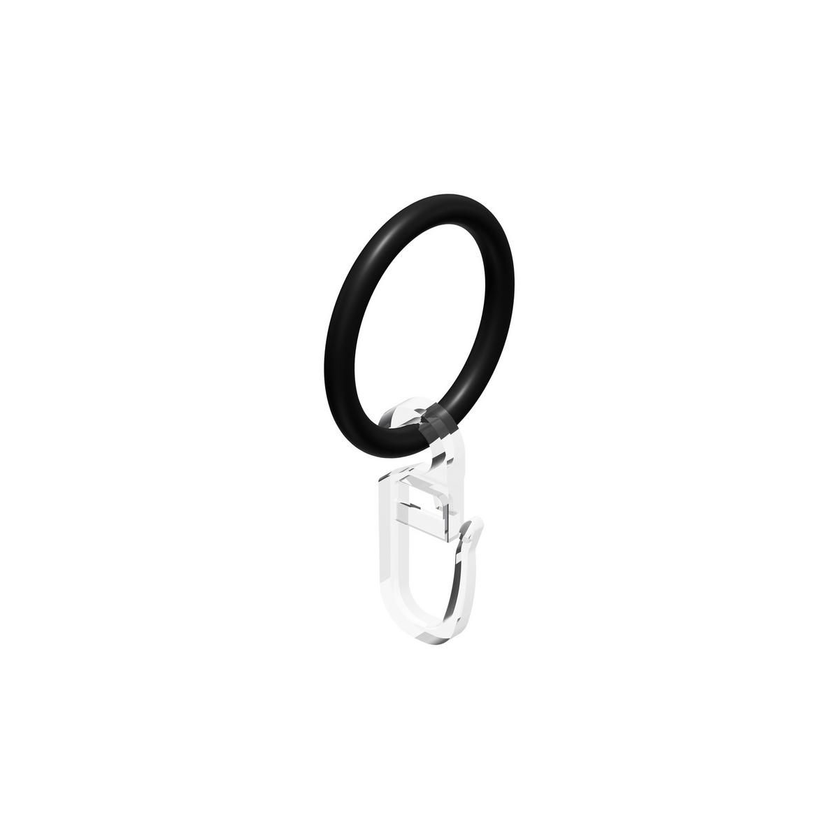 GARDINENSTANGE / TELESKOPSTANGE Hera Livo 130-240 cm, 1-läufig, 16/13 mm Ø Schwarz - Schwarz, Kunststoff/Metall (240cm) - INTERDECO