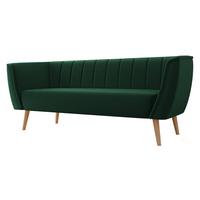 SOFA Pas 3 - Smaragdgrün/Naturfarben, Holz/Textil (182/75/74cm) - MIRJAN24