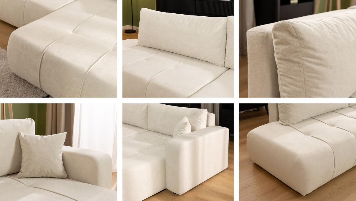 ECKSOFA Furyn O, Seite: Rechts - Schwarz/Bronzefarben, Holzwerkstoff/Kunststoff (262/145cm) - MIRJAN24