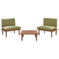 2-SITZER LOUNGE SET zertifiziertes Akazienholz Olivgrün Frascati - Olivgrün, Holz - Beliani
