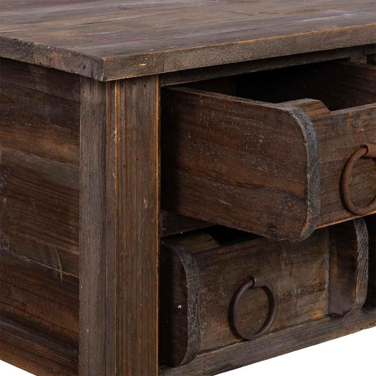 FLURTISCH aus holz mit 6 schubladen 105x45x82 cm - Braun, Holz (45/105/82cm) - Wanderlust