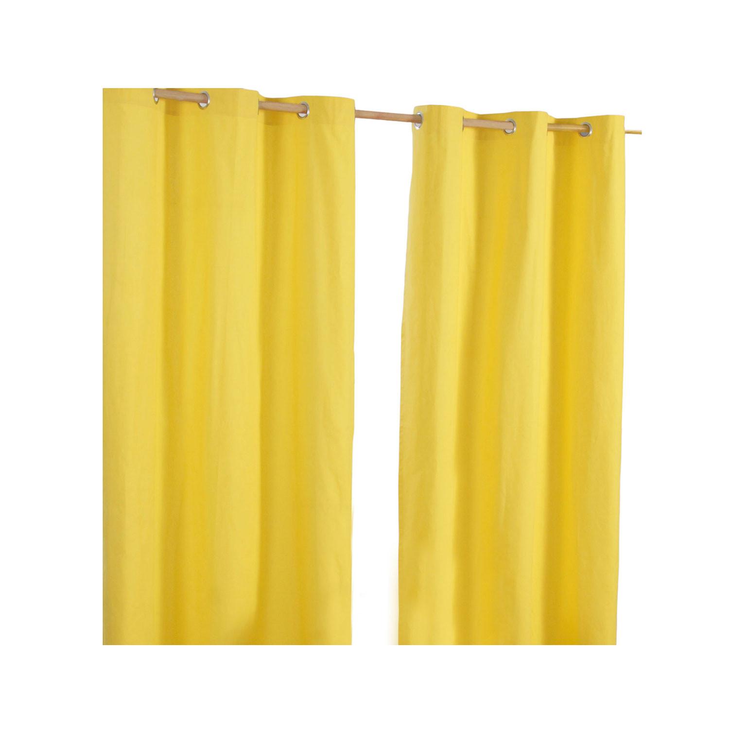 ÖSENVORHANG blickdicht 2er-Set, 137/182 cm - Gelb, Textil (137/182cm) - Homescapes