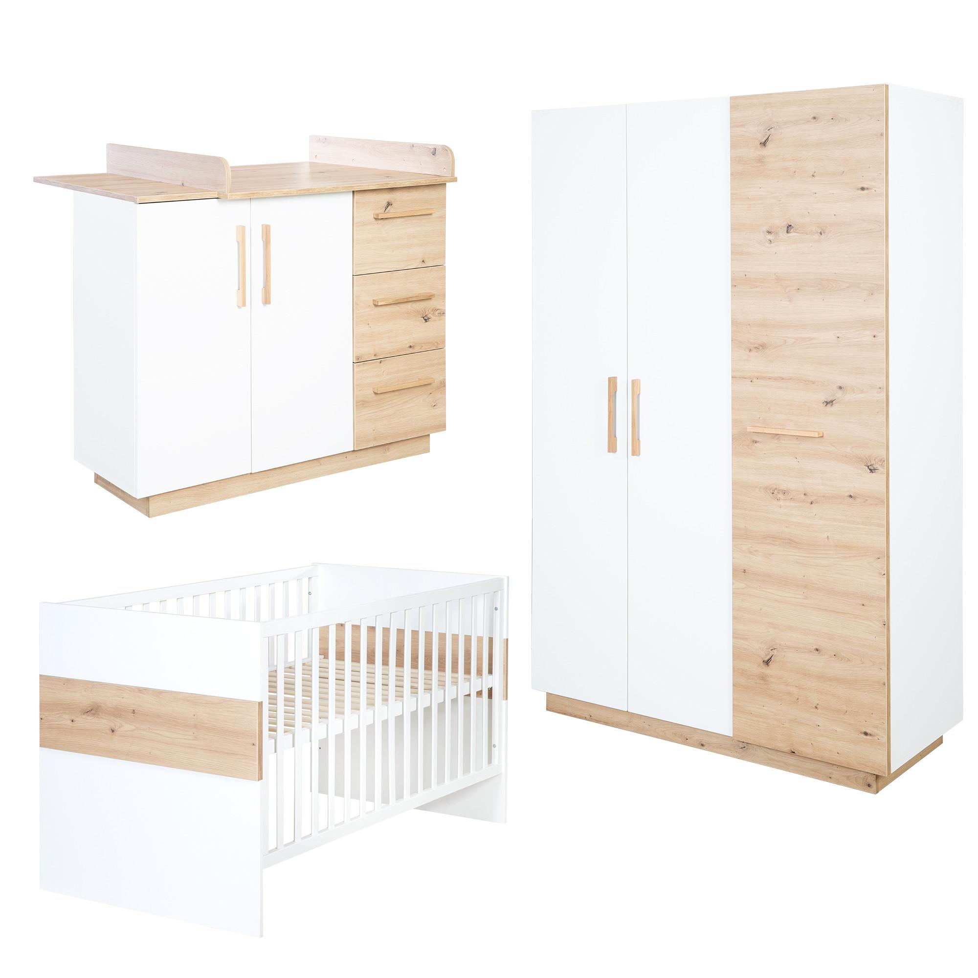 BABYZIMMER-SET Lion 3-teilig - Multicolor, Holzwerkstoff (76/82/144cm) - Roba