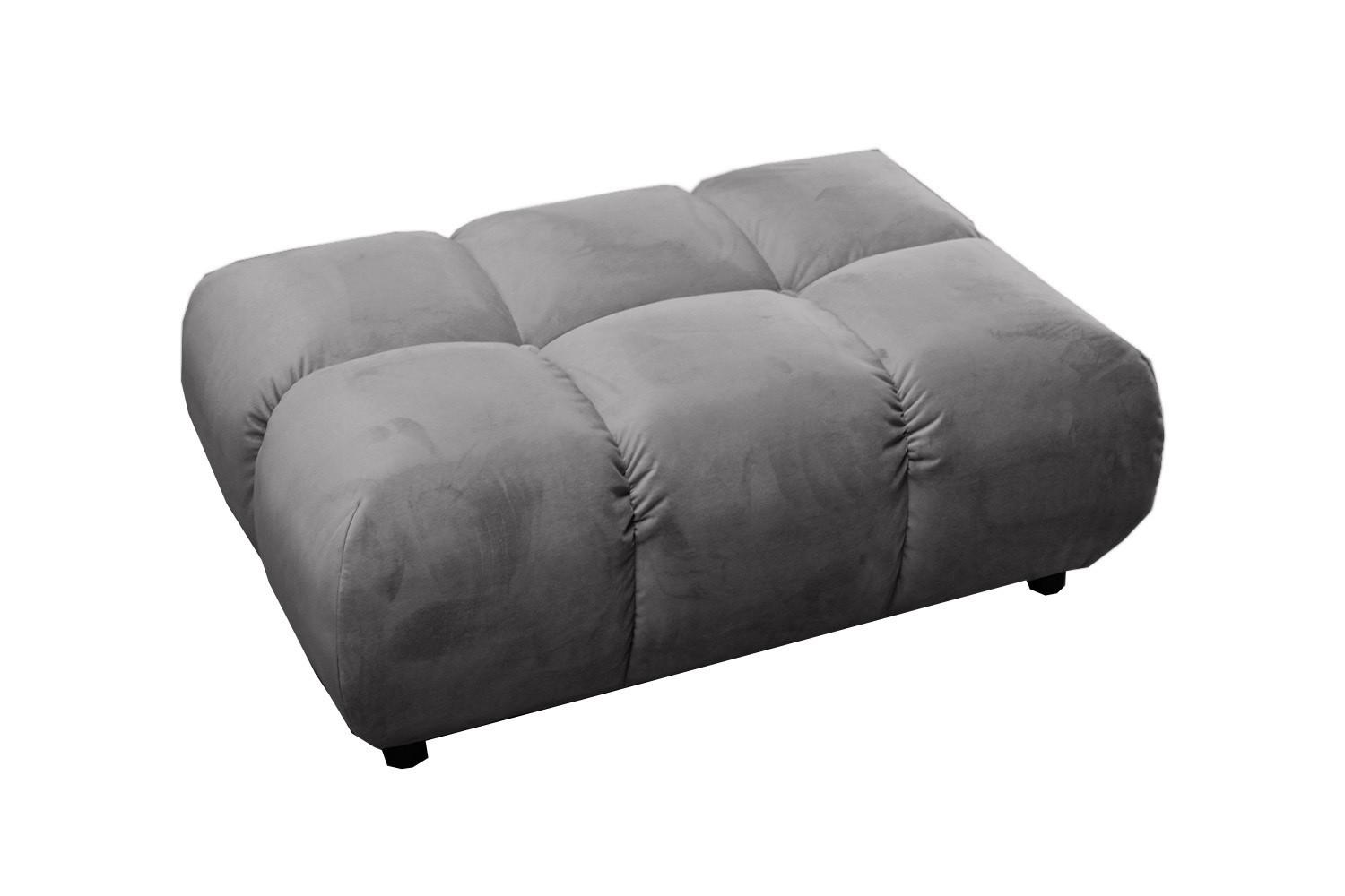 HOCKERBANK VIVIEN Steingrau Velvet - Grau, Textil (108/41/73cm) - KAWOLA