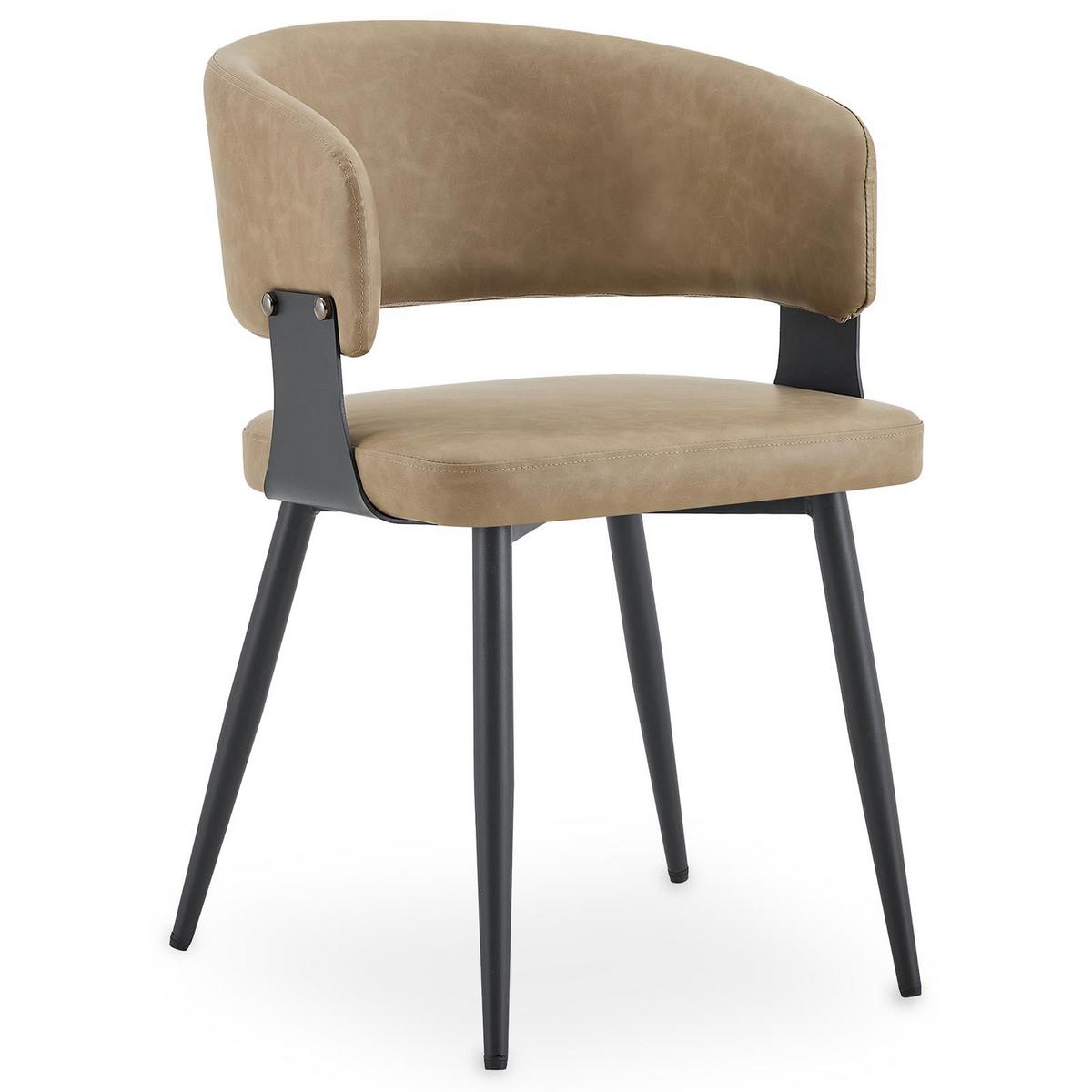 ESSZIMMERSTÜHLE PAVIA 2er-Set cappuccino - Kaschmir, Textil (54/80/59cm) - IDIMEX