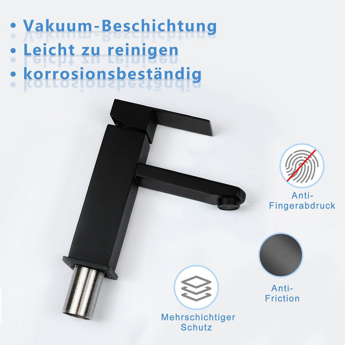 WASCHTISCHARMATUR RYRN 4/11.3/18.7 cm - Schwarz, Metall (11.3/18.7/4cm) - ZMH
