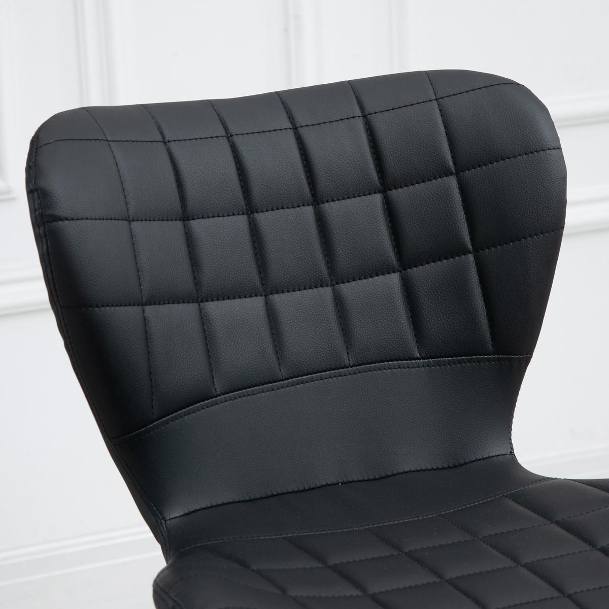 BARHOCKER, Kunstleder, Stahl, Schwarz - Schwarz, Kunststoff (51.5/109/47cm) - HOMCOM