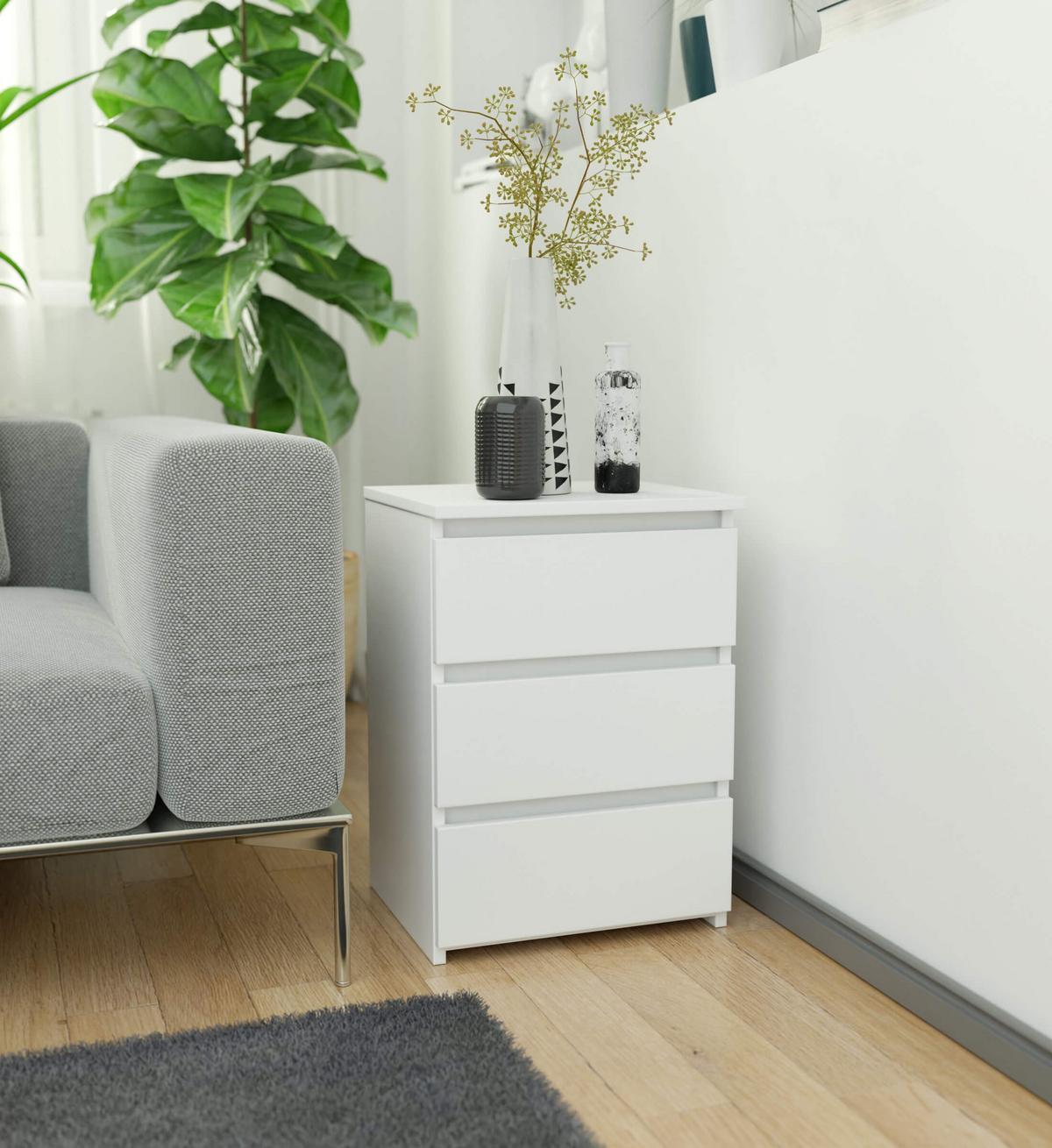 KOMMODE Weiß 57/40/35 - Weiß, Holzwerkstoff (40/57/35cm) - RAUMHIRSCH FURNITURE