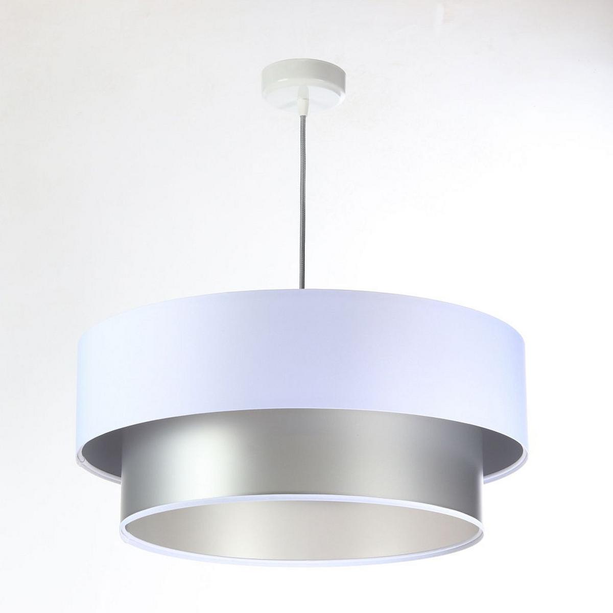 HÄNGELEUCHTE Silber 60/20 cm - Silberfarben/Weiß, Kunststoff (60/1/20cm) - ONZENO