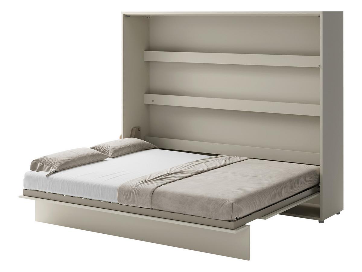 SCHRANKBETT Bed-Concept BC-14 160x200 mit weißer LED Beleuchtung - Kaschmir/Grau, Holz/Holzwerkstoff (160/200cm) - MIRJAN24