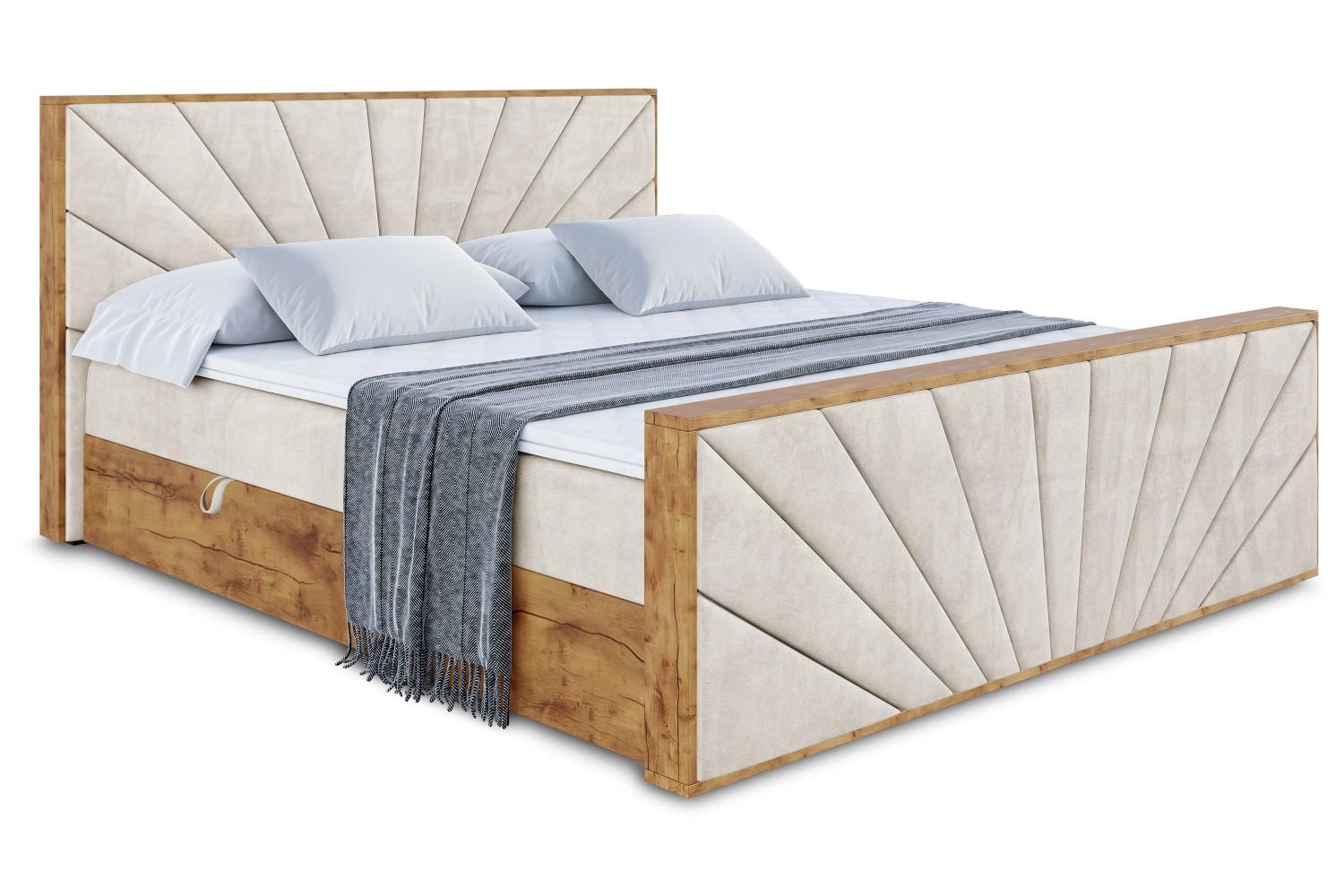 BOXBETT mit Matratze H4 und Lattenrost - LOLLI6-Z - 180x200 - Beige Casablanca - Beige, Holzwerkstoff (180/200cm) - ALTDECOR