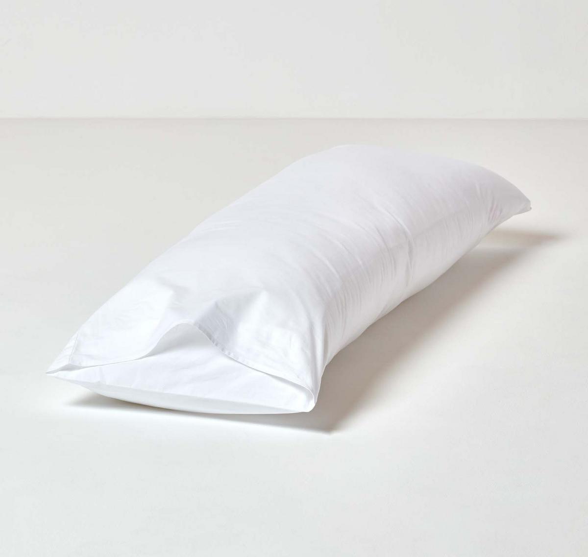 SEITENSCHLÄFERKISSENBEZUG Perkal, Fadendichte 200, 48/136 cm - Weiß, Textil (50/140cm) - Homescapes