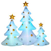AUFBLASBARE Weihnachtsdekoration mit LED-Licht, 210 cm 3er-Set Weihnachtsbaum - Multicolor, Kunststoff (77/210/239cm) - HOMCOM