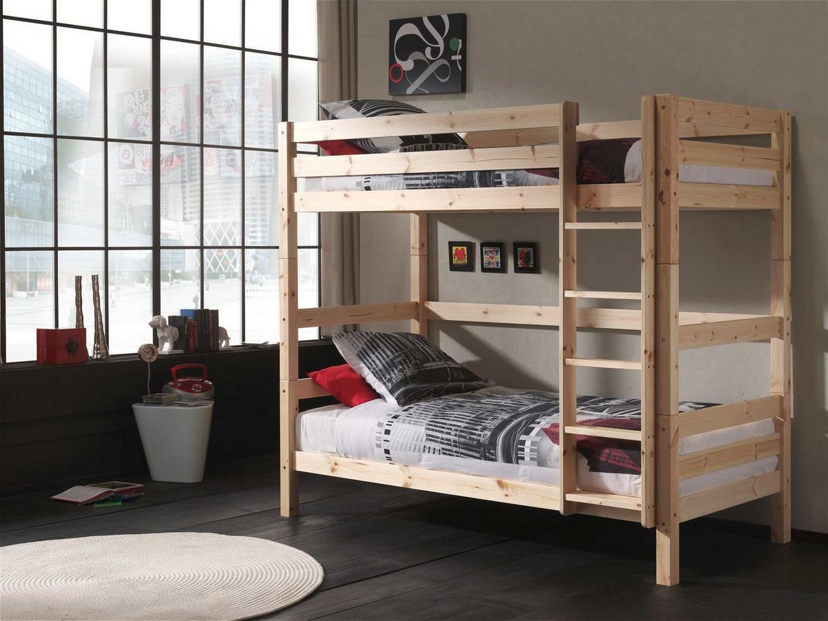 ETAGENBETT Karolina 210x182x105 aus Massivholz in natur - Kieferfarben, Holz (90/200cm) - 58aufmkessel