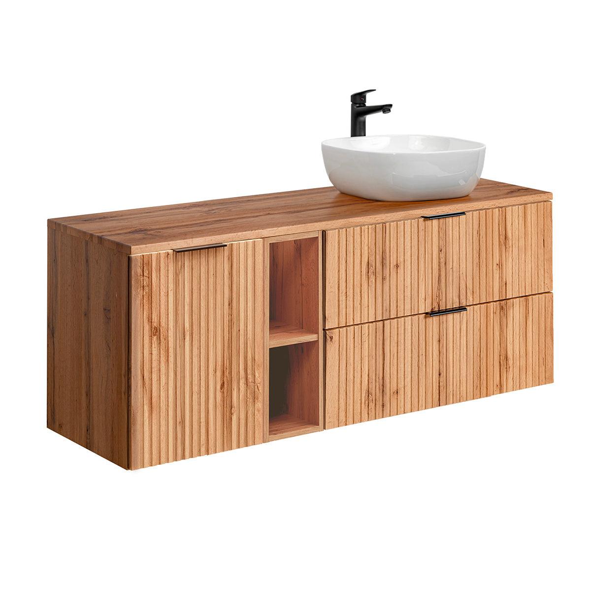 BADMÖBEL 140.8cm Adriel 2er-Set Holz - Braun, Holzwerkstoff (140.8/59/46cm) - Petits-meubles