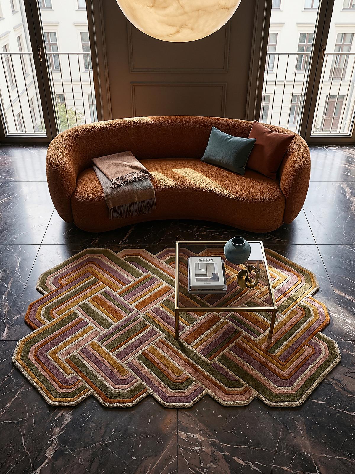 TEPPICH aus Wolle SOAR in Flieder, geometrisch, 160 x 230 cm - Rosa, Textil (230/160cm) - KADIMA DESIGN