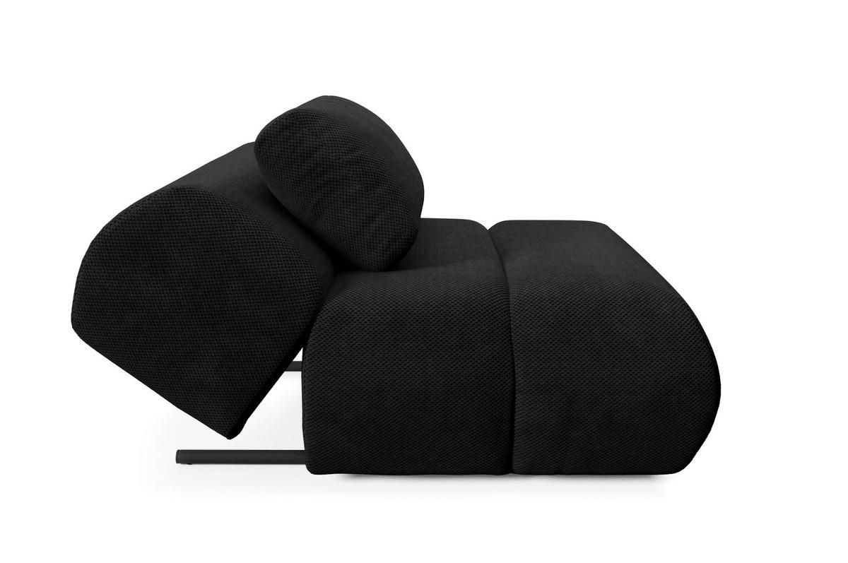 SESSEL ATOMO, Modern Polstersessel Loungesessel, Velours-Stoff Schwarz - Schwarz, Holz/Metall (98/82/134cm) - MASSENO