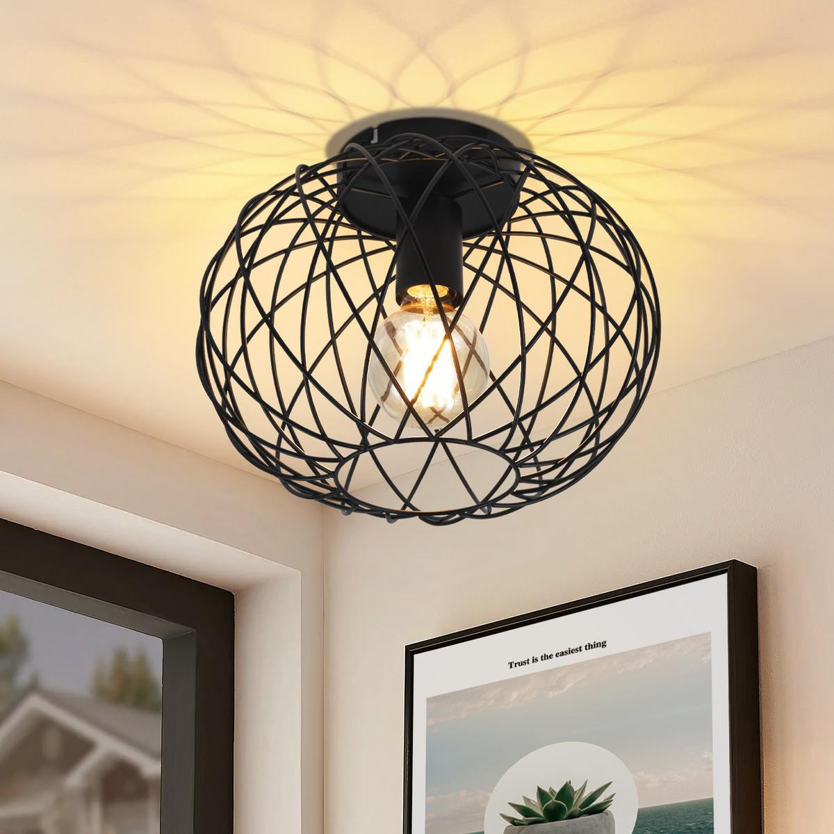 LED-DECKENLEUCHTE Svindar 30/30/23 cm - Schwarz, Metall (30/30/23cm) - ZMH