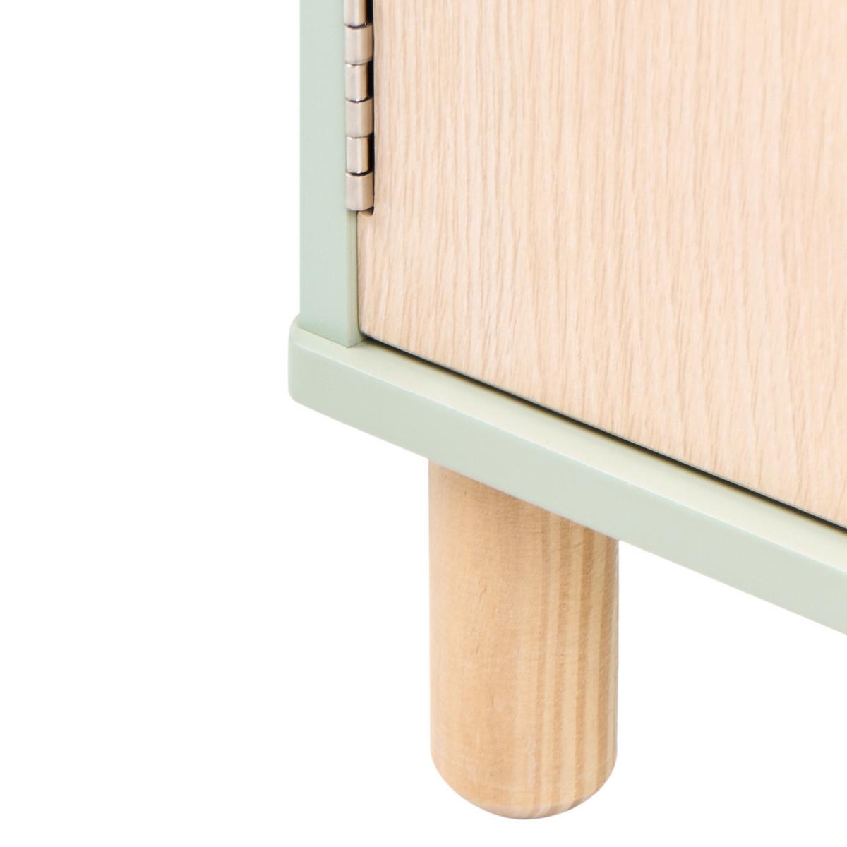BÜCHERREGAL mit 3 Ebenen 90 cm Hellgrün Nobby - Hellgrün/Braun, Holzwerkstoff (60/90/30cm) - Beliani