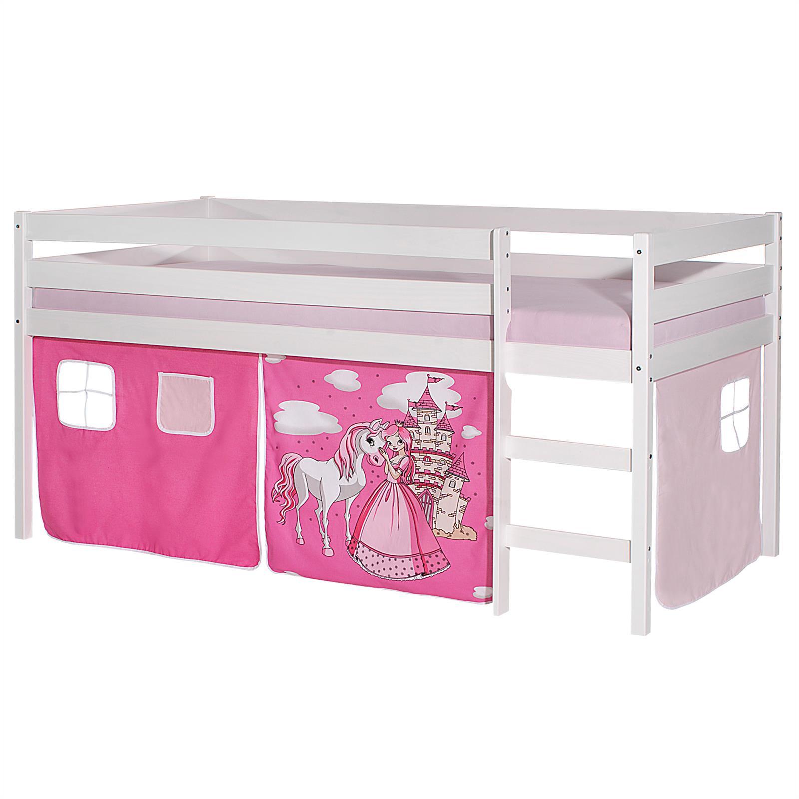 HOCHBETT ERIK 90x200 cm weiß/rosa - Weiß/Rosa, Holz (90/200cm) - IDIMEX