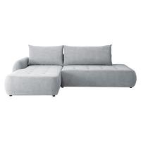 ECKSCHLAFSOFA Bueno I, Seite: Links - Hellgrau/Schwarz, Holz/Textil (300/185cm) - MIRJAN24