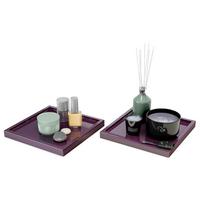 DEKOSCHALE Maya Brombeer Hochglanz 2er Set - Brombeere, Holzwerkstoff (1.8cm) - Vladon
