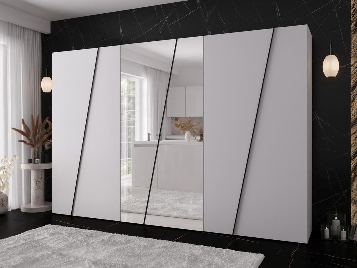 DREHTÜRENSCHRANK Zen 2L 300 cm - Schwarz/Weiß, Holzwerkstoff/Kunststoff (300/202/50cm) - MIRJAN24