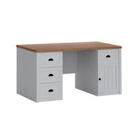 SCHREIBTISCH Léandre Weiß und Holz - Weiß, Holzwerkstoff (67/160.1/76.1cm) - Petits-meubles