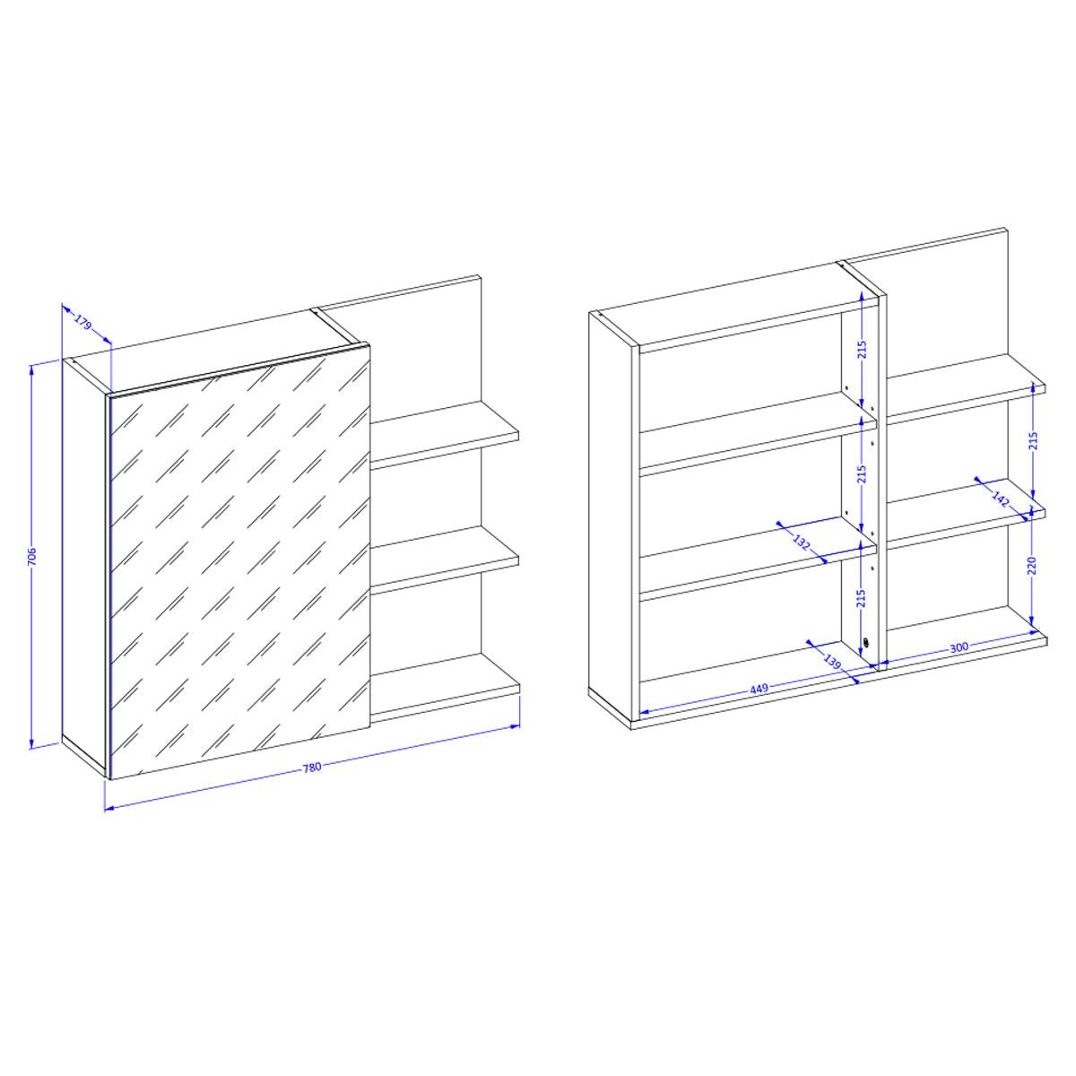 SCHRANK 1 Tür Sophéa Weiß - Weiß, Holzwerkstoff (78/70.6/18cm) - Petits-meubles