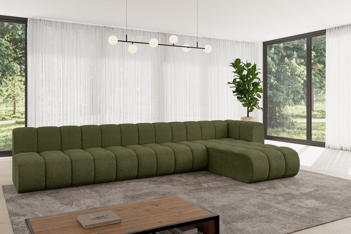 ECKSOFA modulares Sofa Darnel-L3 - 387x177x70 cm Grün - Grün, Holzwerkstoff/Textil (387/177cm) - ALTDECOR