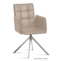 ARMLEHNSTUHL drehbar (4er-Set) Drusie 52x91x60 Edelstahl/Natur - Edelstahlfarben/Naturfarben, Kunststoff (60/91/52cm) - 58aufmkessel
