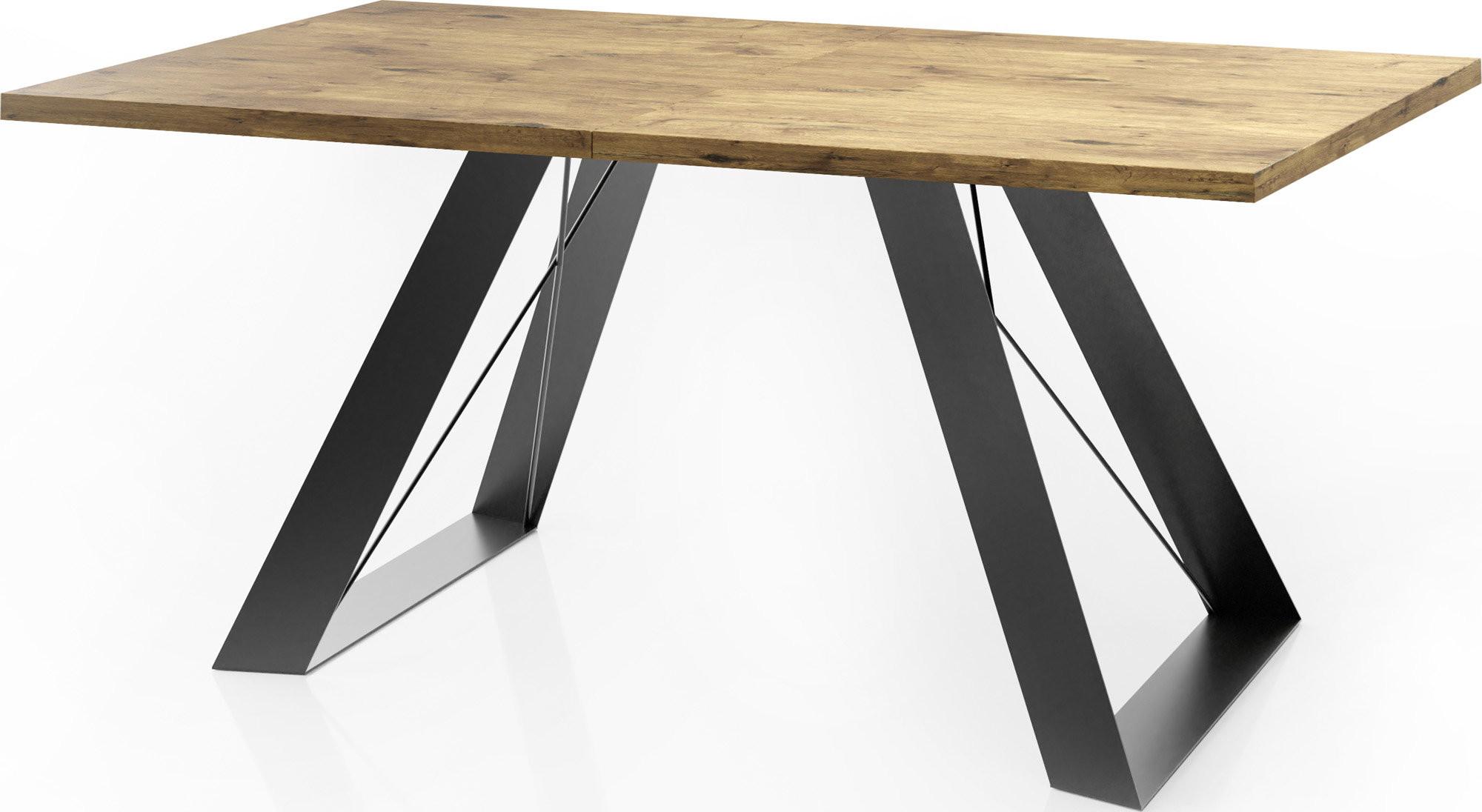 ESSTISCH Colter rechteckig ausziehbar, Lancelot Eiche 140-240/80/76 cm - Eichefarben/Schwarz, Holzwerkstoff/Metall (80/240/76cm) - WFL GROUP