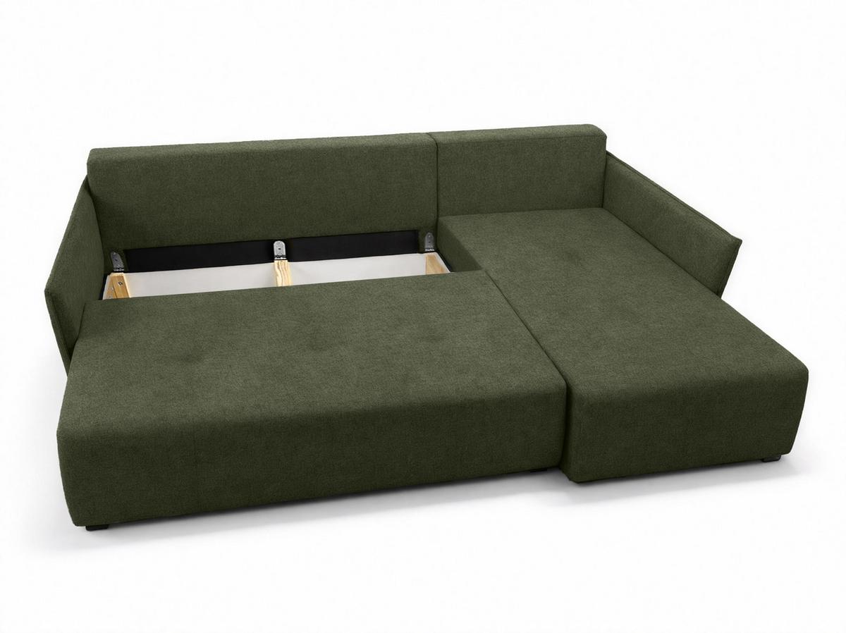ECKSOFA L Form Damascus Grün 212/143/88 cm Rechts mit Schlaffunktion - Schwarz/Grün, Kunststoff/Textil (212/143cm) - AX Living