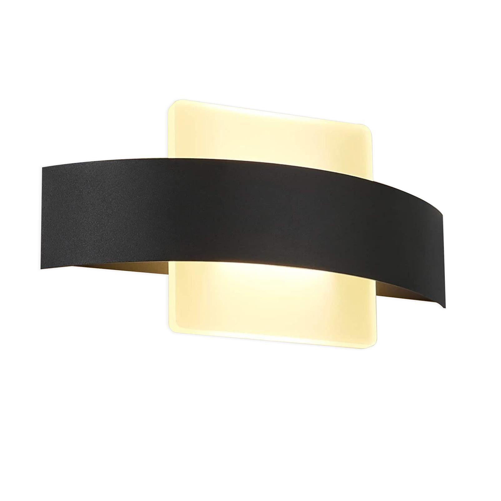 LED-WANDLEUCHTE Luminance 23.5/12/5 cm - Schwarz, Metall (12/5/23.5cm) - ZMH