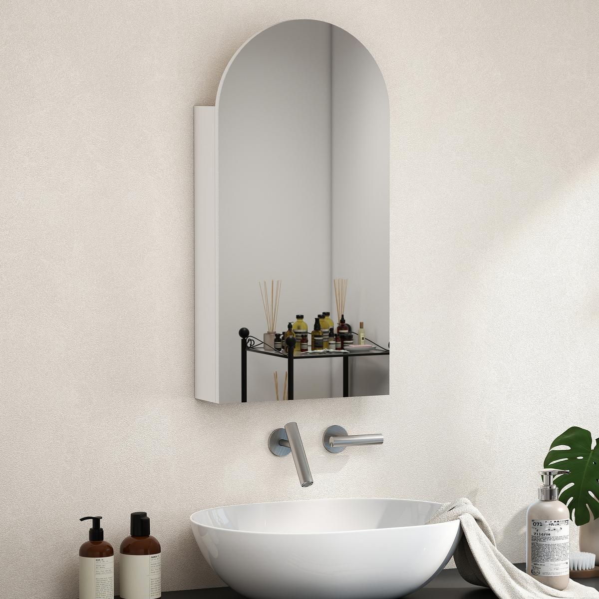 SPIEGELSCHRANK MDF Weiß - Weiß, Glas/Holzwerkstoff (12/80/40cm) - HOMCOM
