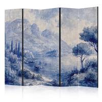 PARAVENT Akustik 5-tlg 225x172 cm Comer See - Blau, Holz/Textil (225/172/3cm) - Muralo