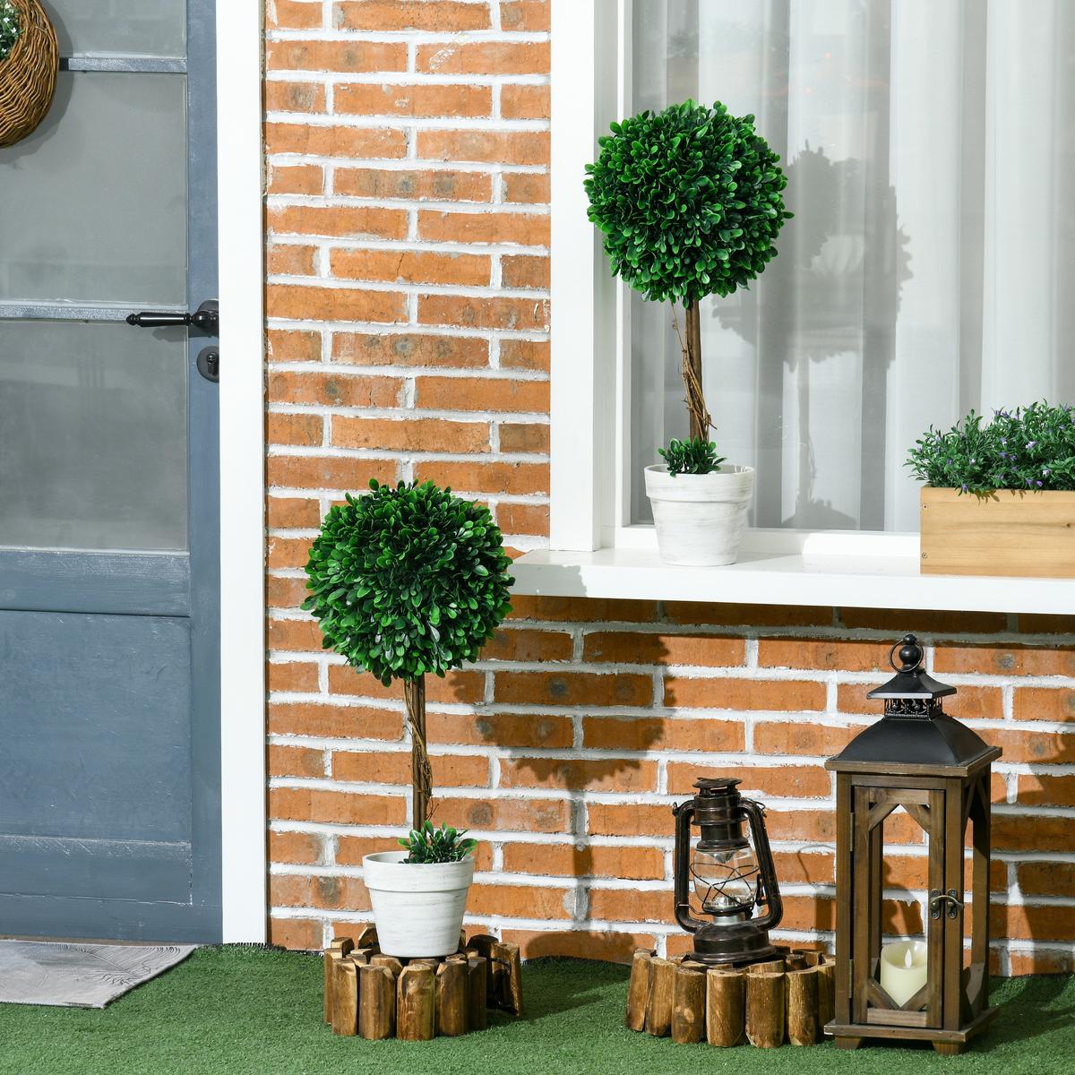 KÜNSTLICHE Pflanzen, PE, Stahl, Grün - Grün, Kunststoff (60cm) - HOMCOM