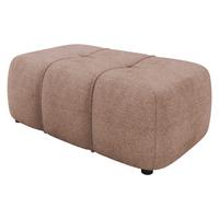 POLSTERHOCKER Furyn Boucle - Hellbraun/Schwarz, Holzwerkstoff/Kunststoff (93/38/62cm) - MIRJAN24