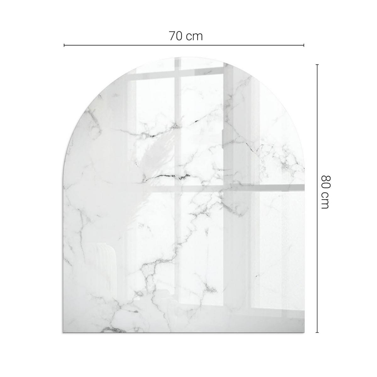 GLASPLATTE für Kamin 80x70 cm - Weiß, Glas (80/70/0.4cm) - TULUP