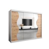 SCHWEBETÜRENSCHRANK 200/250/62 3-türig - Silberfarben/Eiche Artisan, Holz/Kunststoff (250/200/62cm) - MÖBEL KRYSPOL