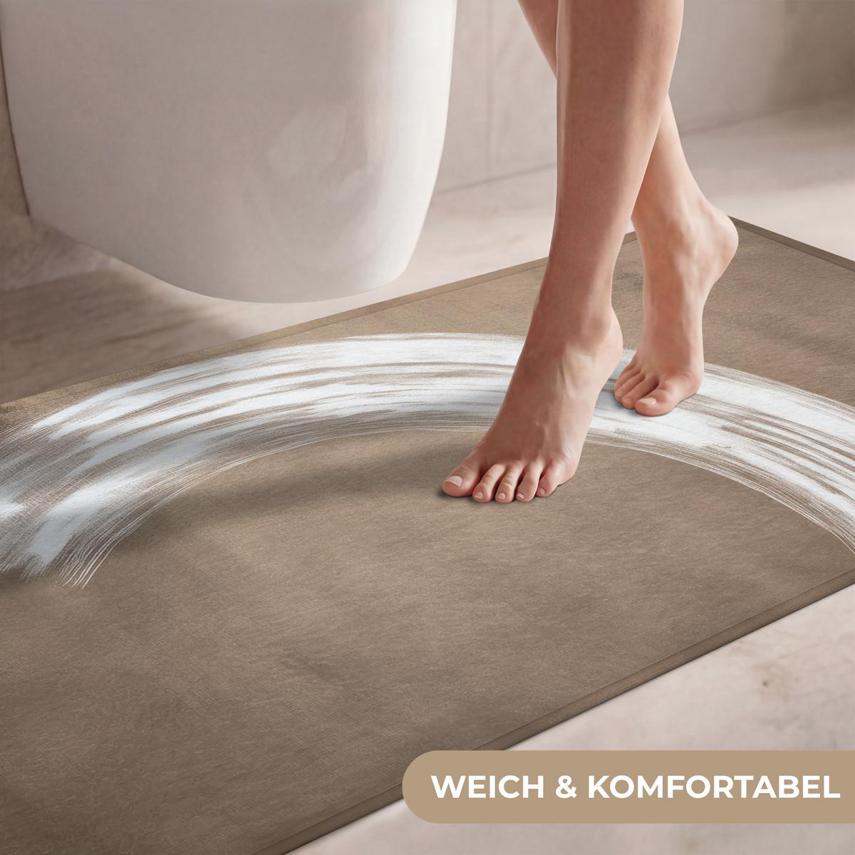 WC-VORLEGER Farbe - Braun - Japandi WC Teppich 120x60 cm - Mokka, Textil (120/1cm) - OnlyWow