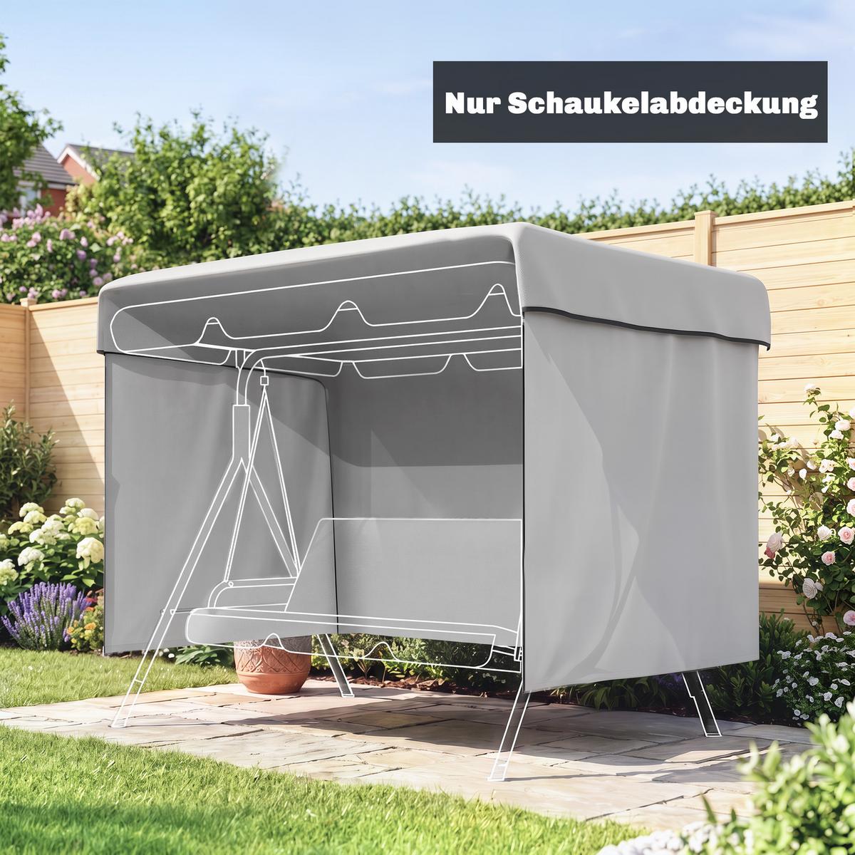 ABDECKUNG Hollywoodschaukel, PE, Grau - Grau, Kunststoff (155/150/215cm) - Outsunny