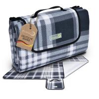 PICKNICKDECKE Bella KA 200x200cm Anthrazit-Kariert - Anthrazit, Textil (200/200cm) - Beautissu 