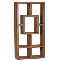 BÜCHERREGAL – Naturholz, 90x180 cm, Massiv, Ablagefächer, Landhausstil - Braun, Holz (90/180/35cm) - KADIMA DESIGN