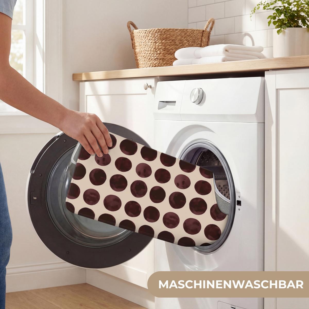 WC-VORLEGER Polka dots - Muster - Braun Toilettenvorleger 55x60 cm - Bordeaux, Textil (55/1cm) - OnlyWow
